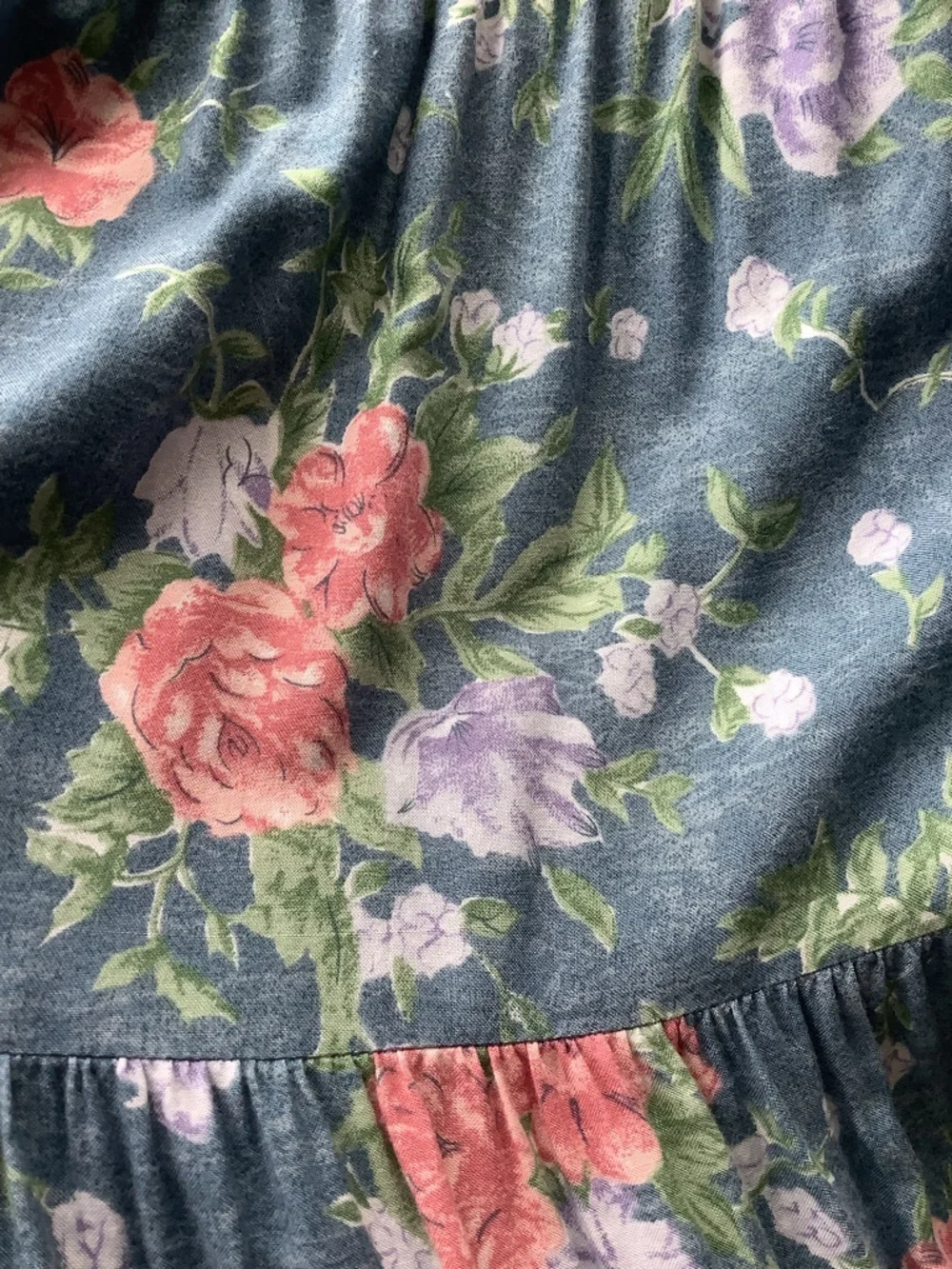 Vintage Floral Rayon Prairie Midi Skirt Size XL XXL Cottagecore Grunge Plus Size - Picture 8 of 10